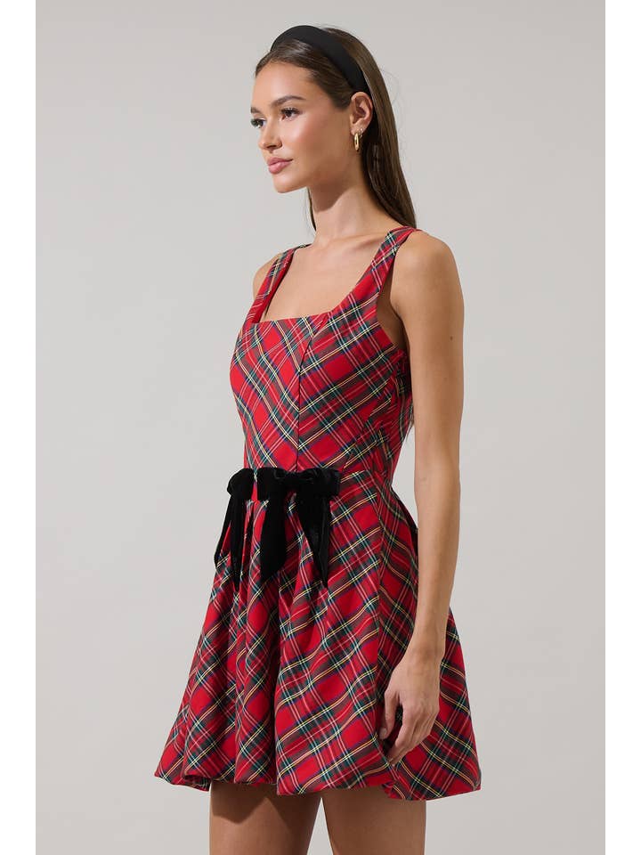 Sugarlips - Venta al por mayor Vestido - Mujer - Vestido Mini de Cuadros con Lazo Seliora3