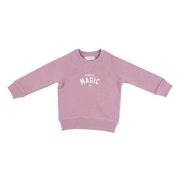 Violet 'BELIEVE IN MAGIC' Sweatshirt for wholesale by Bob & Blossom (US Duties Paid)