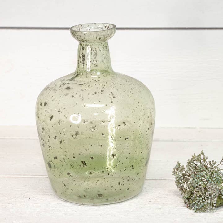 Green Glass Vase - H.20cm for wholesale by Antikas