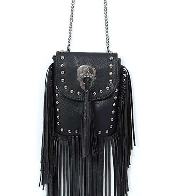 UNISHE - Wholesale Crossbody Bag - Women's - Rivet and Tassel Crossbody Messenger Bag MOQ 3pcs OLY001