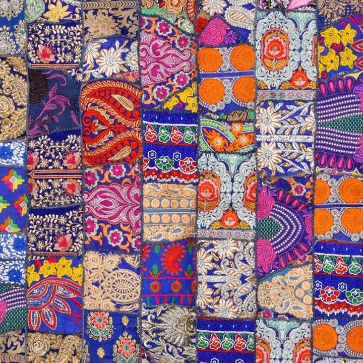 GYPSY STUDIO – Engroshandel Gardin – Lilla vægtæppe indisk patchwork vægophæng vintage1