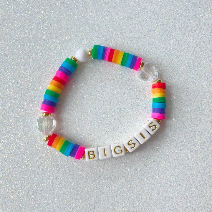 Spread the Love Today CO - Wholesale Beaded Bracelet - Kids - Big Sister and Little Sister Bracelet Set Rainbow Bracelet