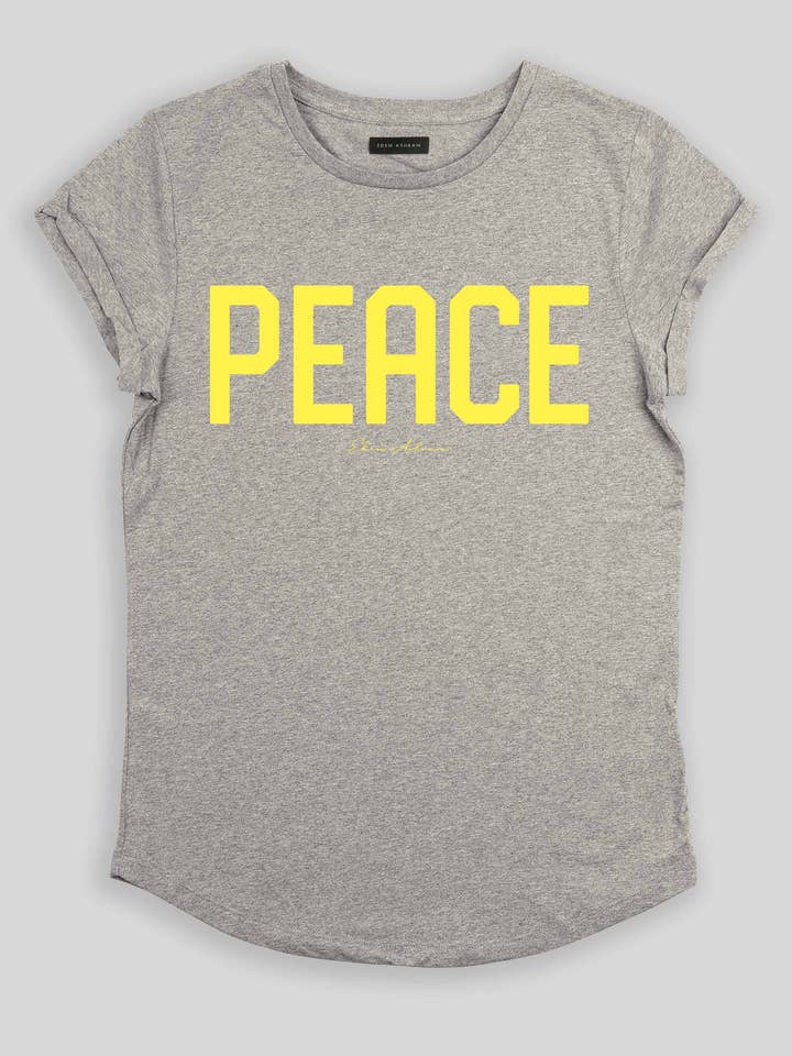 T-shirt à manches roulées PEACE pour la vente par Eden Ashram