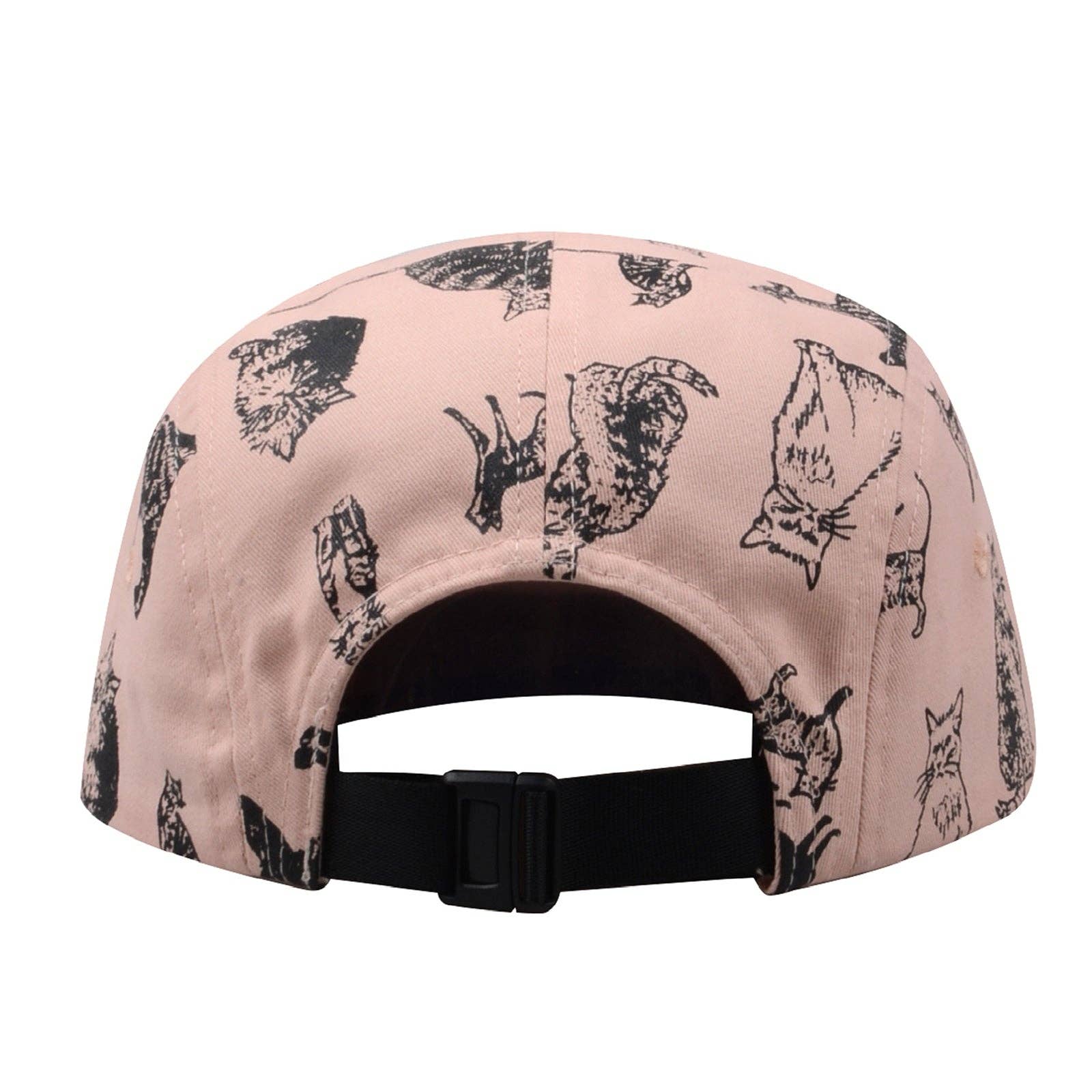 HATPHILE - Vente Casquette à visière plate – femme - Chapeau 5 panneaux en coton HatPhile Kitten Kitty Cat – Rose, Noir et Kaki5