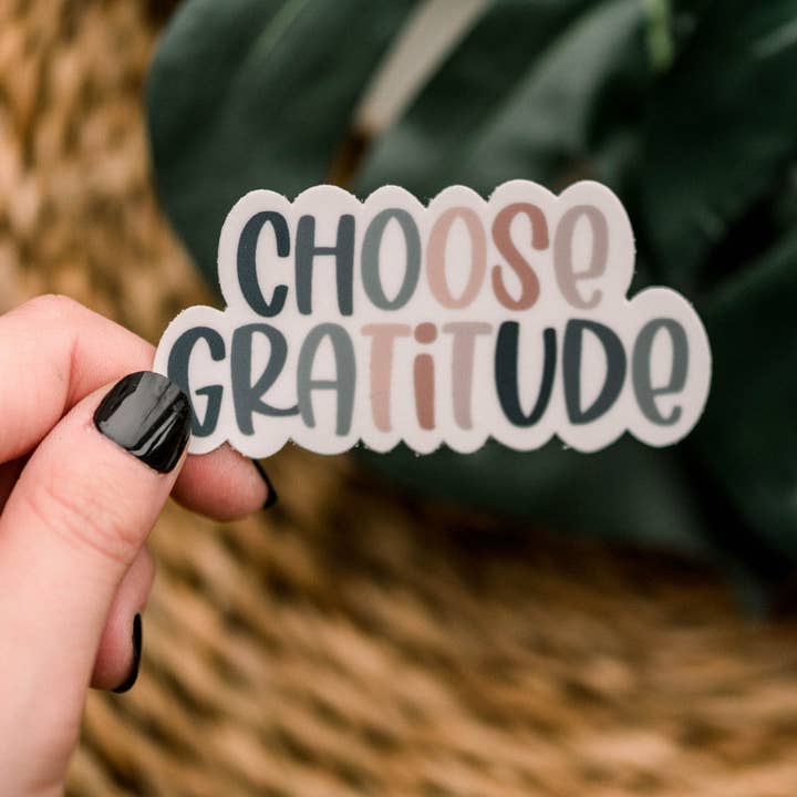 Choose Gratitude Pastel Vinyl Sticker, 3x3 in for wholesale by Savannah and James Co