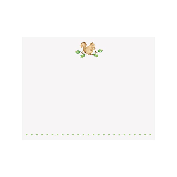 Squirrel Holiday Flat Note Card for wholesale by Brake Ink Stationery
