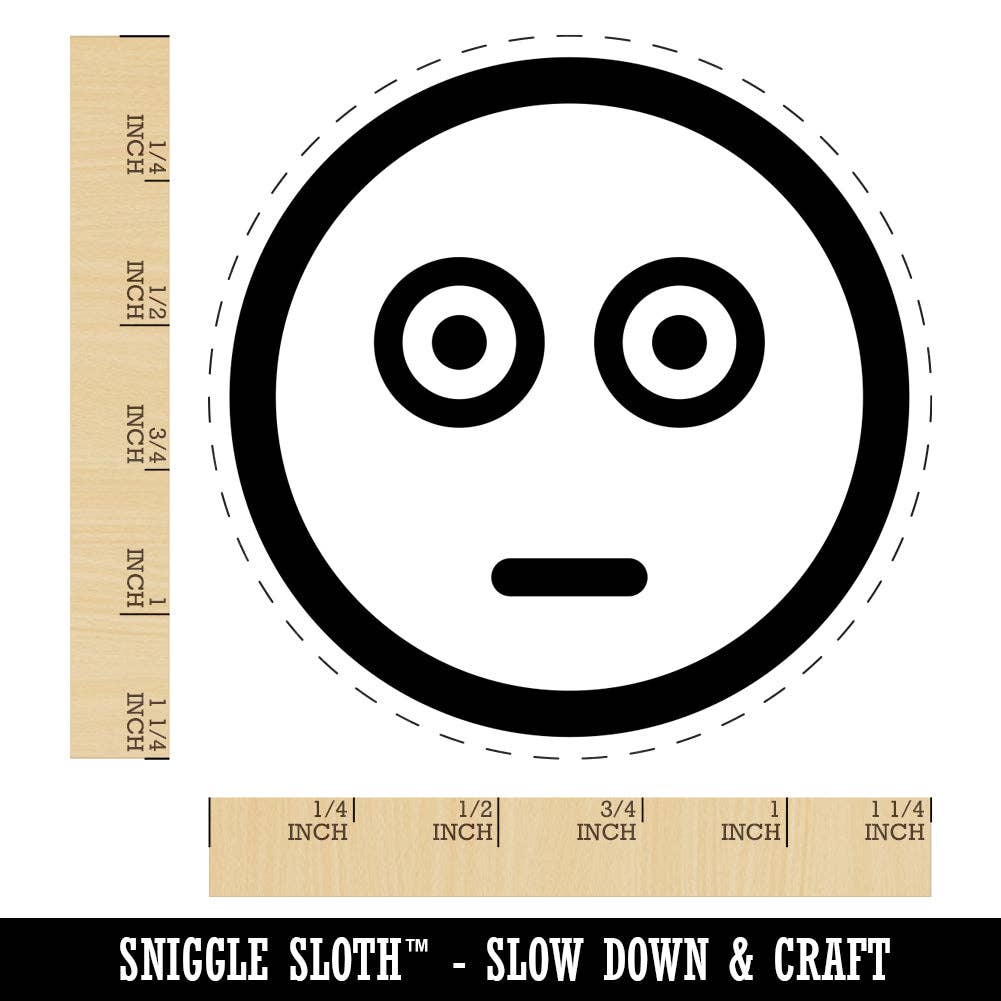 Sniggle Sloth - Wholesale Rubber/Decorative Stamp - Scared Face Emoticon Rubber Stamp for Stamping Crafting Planners3