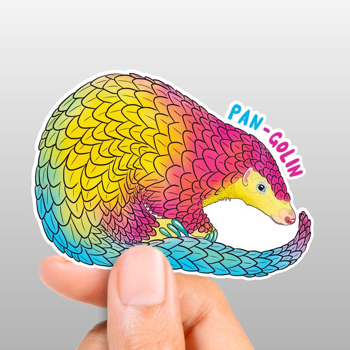 Owl & Bear Studio - Wholesale Sticker - Pan-Golin Sticker (Eco Vinyl) - Pangolin Pansexual Pride