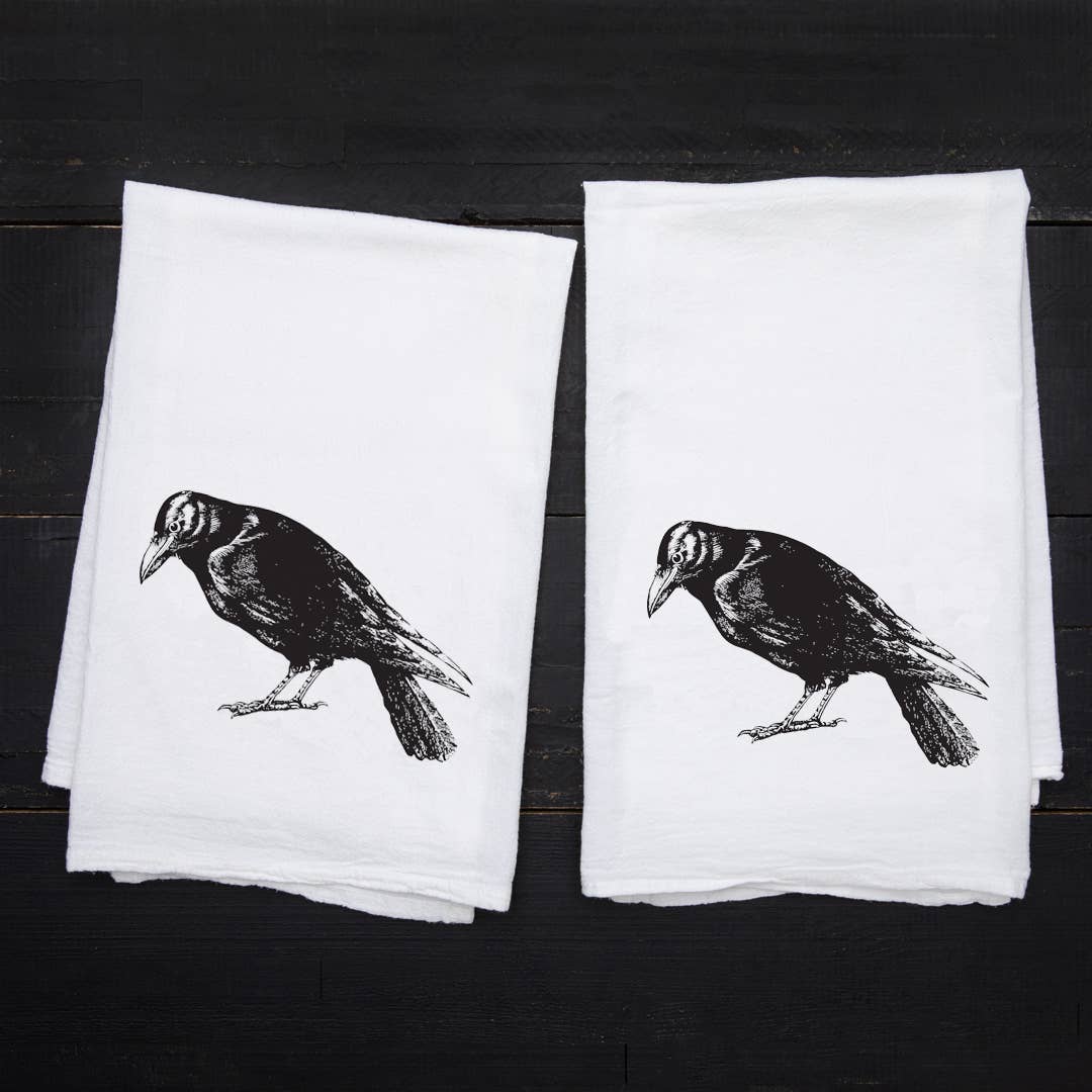 Counter Couture - Wholesale Tea Towel - Crow Tea Towel | Screen Print | Hanging Loop4
