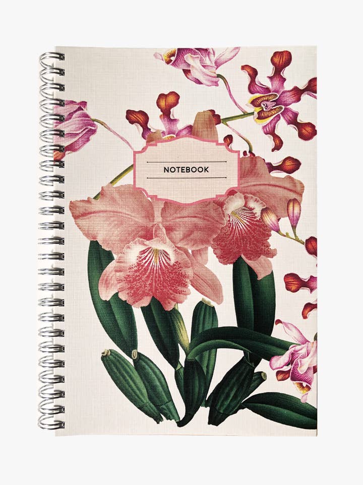 Vintage Orchids Spiral Notebook – Hardcover Lined Journal for wholesale by Artistry Cards