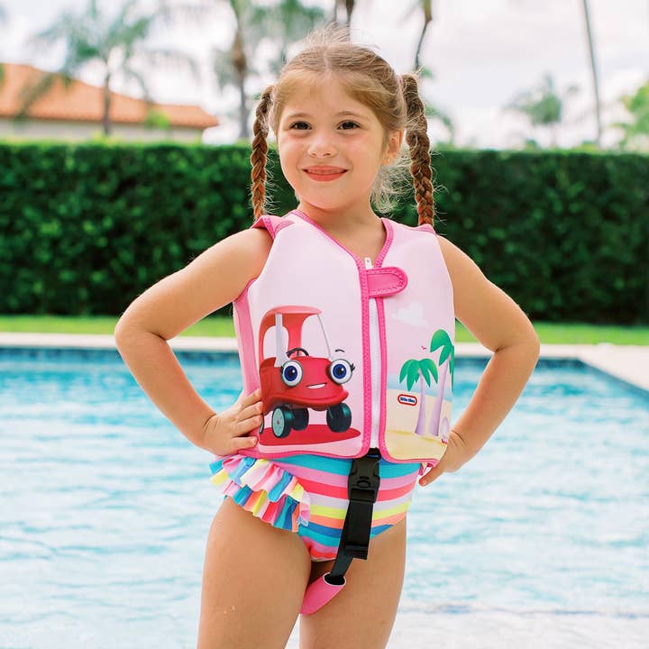 PoolCandy – Brinquedo insuflável - Crianças e bebés por atacado – Colete de Natação de Neoprene Rosa Little Tikes1