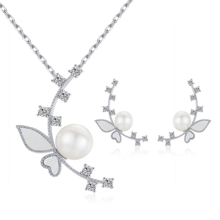 Fairytale Edison Pearl Necklace & Earrings Gift Set for wholesale by Timeless Pearl