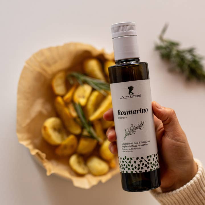 Aromatizzato al Rosmarino - Olio EVO- Premium Quality 250 ml per la vendita all'ingrosso da parte di Donna Francesca