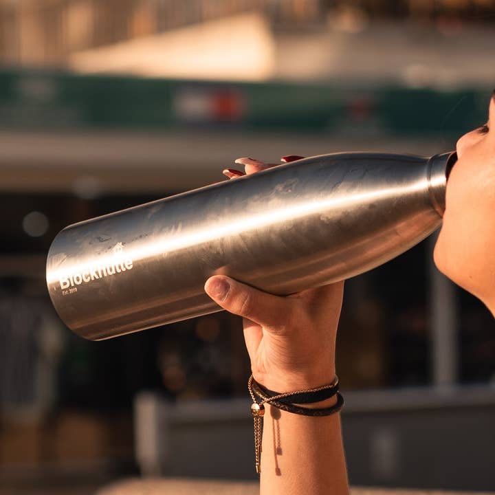 Blockhütte - Vente Bouteilles d'eau - Bouteille d'eau de sport en acier inoxydable de qualité supérieure, 1000 ml, isolée0
