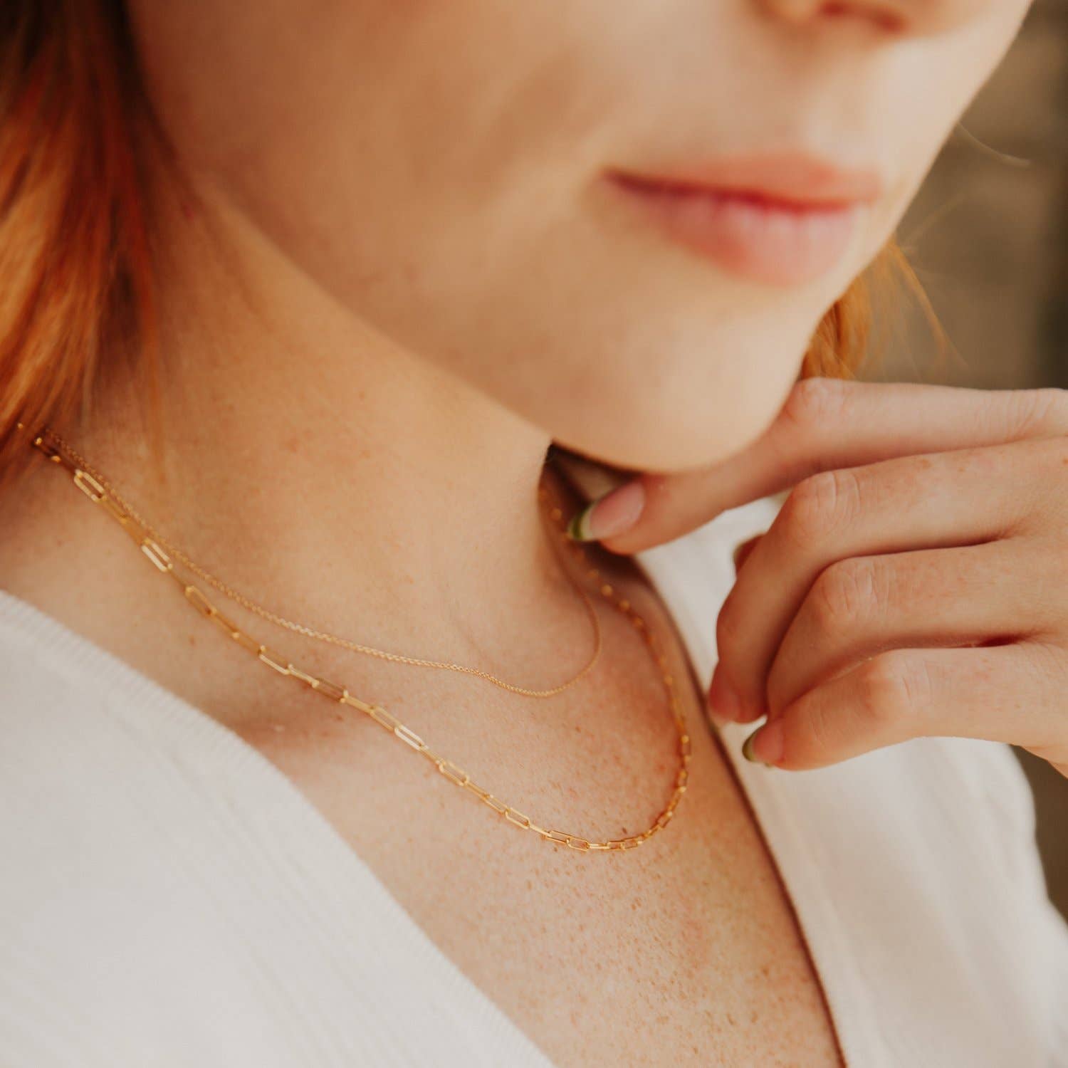 Ofina Jewelry - Wholesale Link & Chain Necklace - Thin Oval Link Chain Necklace1