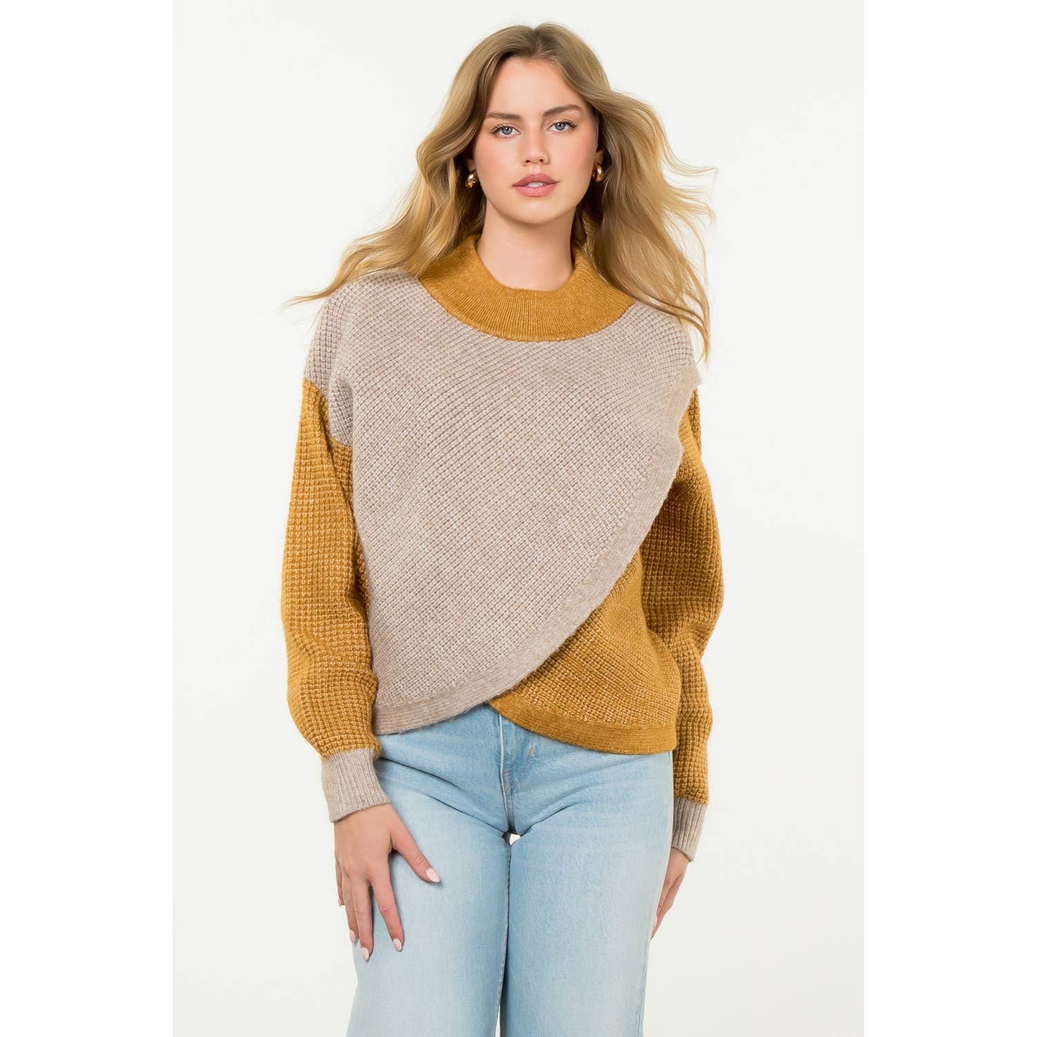 THML - Wholesale Knit Sweater - Women's - Colorblock Knit Sweater7