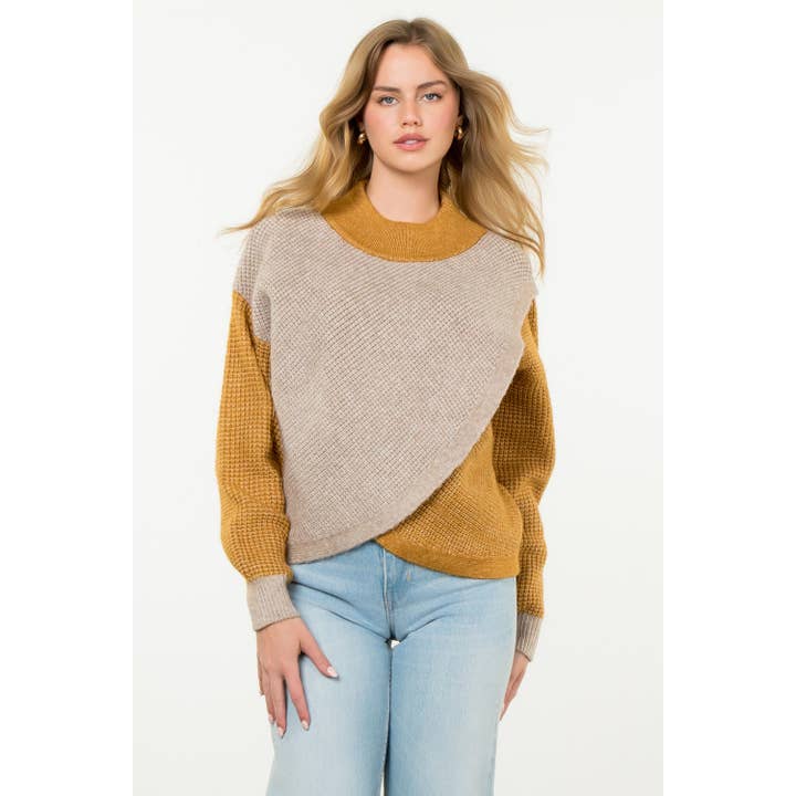 THML - Wholesale Knit Sweater - Women's - Colorblock Knit Sweater7