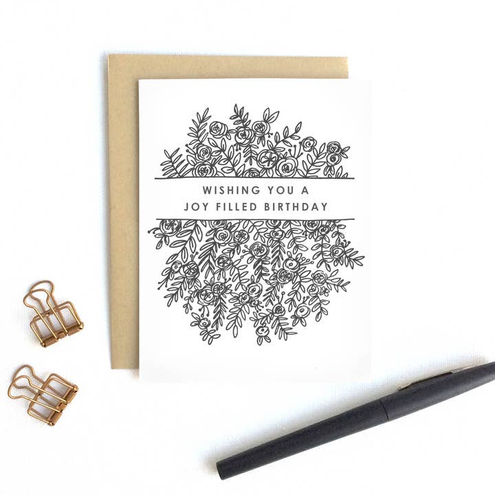 Wishing You A Joy Filled Birthday - Double Floral Design for wholesale by Instead of Ashes