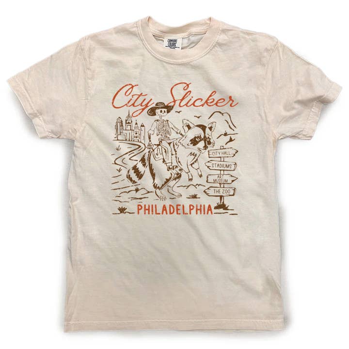 T-shirt City Slicker Philadelphia Raccoon Comfort Colors pour la vente par Parcel Island