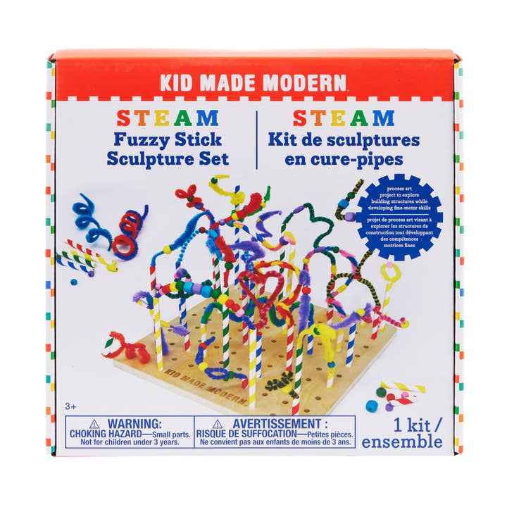Kid Made Modern - Wholesale DIY Craft Kit - Kids - STEAM - Fuzzy Stick Sculpture Set