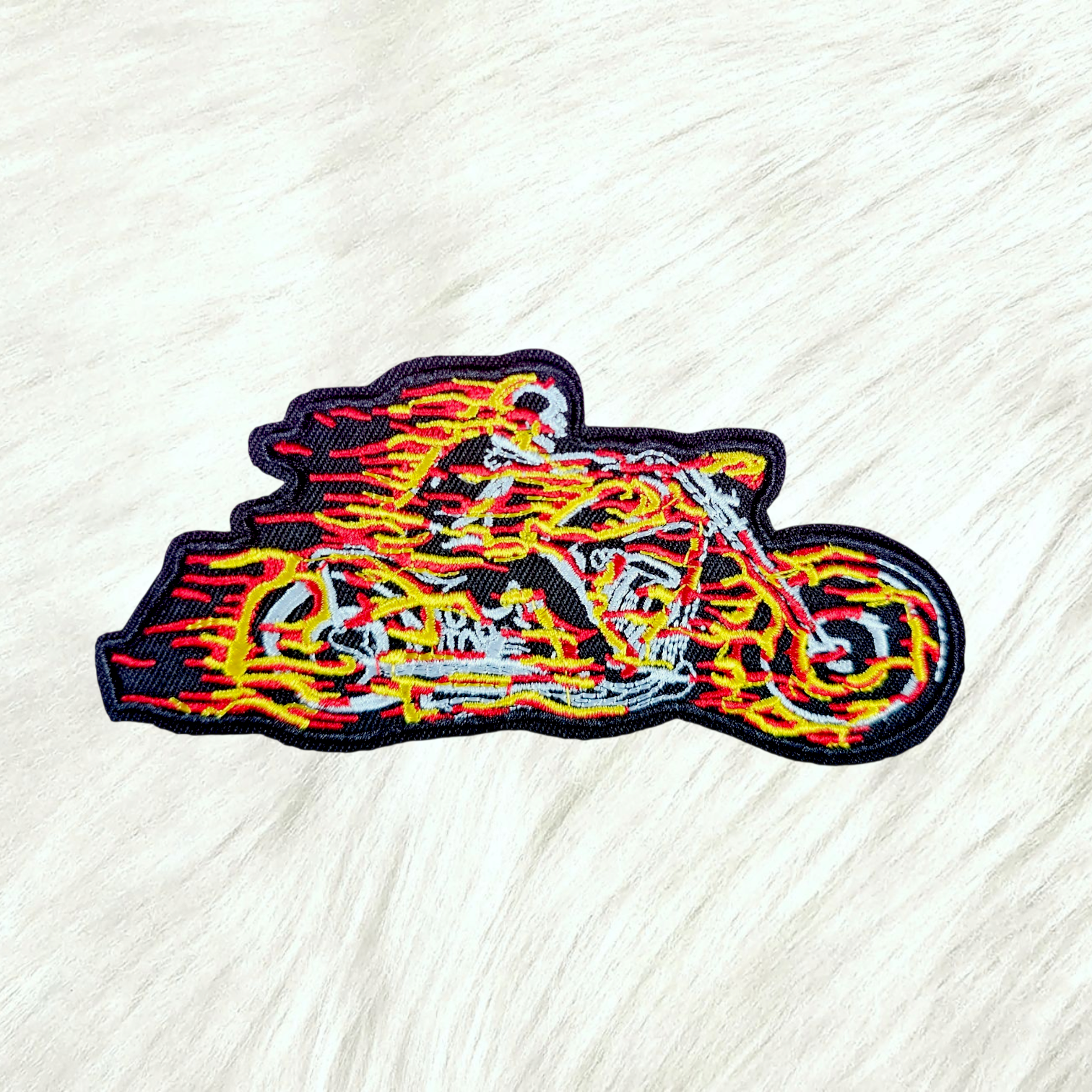 Scratch Decor - Wholesale Patch - Biker Skeleton Flames Race Embroidery Iron On Patch0