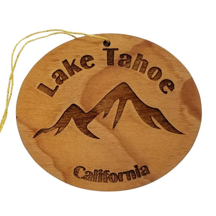 Lake Tahoe Ornament California Mountains Handmade Souvenir for wholesale by Happy Wood Products