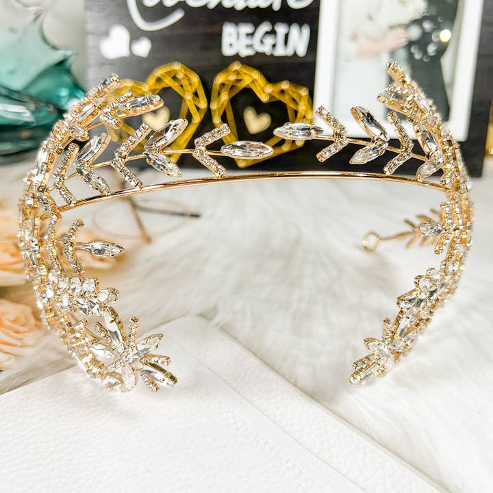 Happy Dream Gifts - Wholesale Fashion Headband - Women's - Crystal Bridal Headband, Crystal Bridal Hairpiece,Gold Crown6