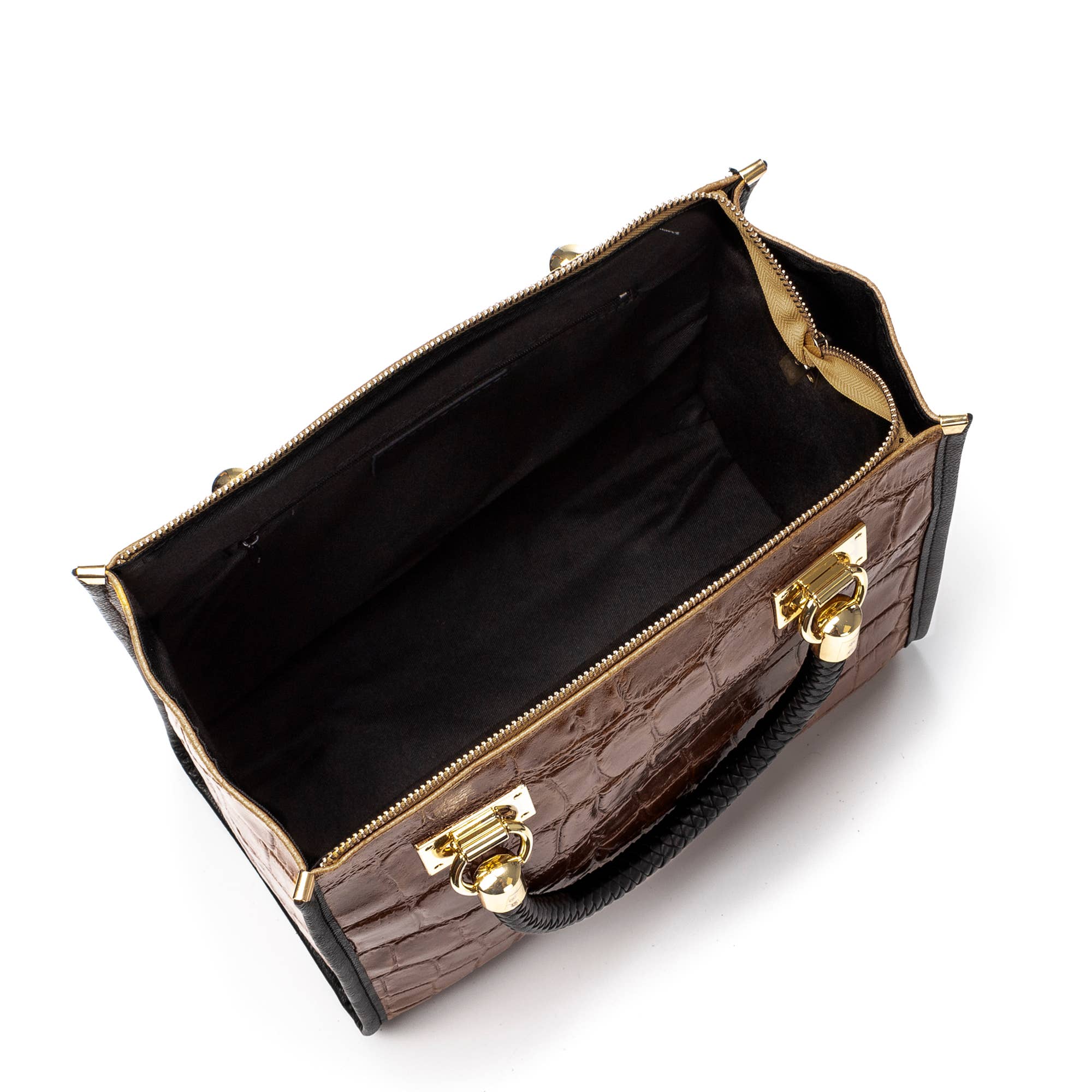 Couro Catena Saco tote. Pele autêntica Camurça Crocodilo Grande. para venda a revendedores na Faire4