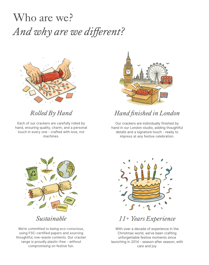 The Handmade Christmas Co. - Wholesale Christmas Decoration - Crimson Blush - Handmade Luxury Christmas Crackers (6pcs)11