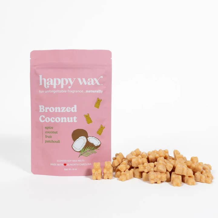 Happy Wax - Wholesale Wax Melt - Bronzed Coconut Wax Melts - Eco Tin (4 oz) or 8 oz Pouch