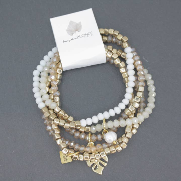 bungalowBlonde Jewelry – Engroshandel Smykkesæt – Strand Vibes Stack Armbånd:: Feriested1