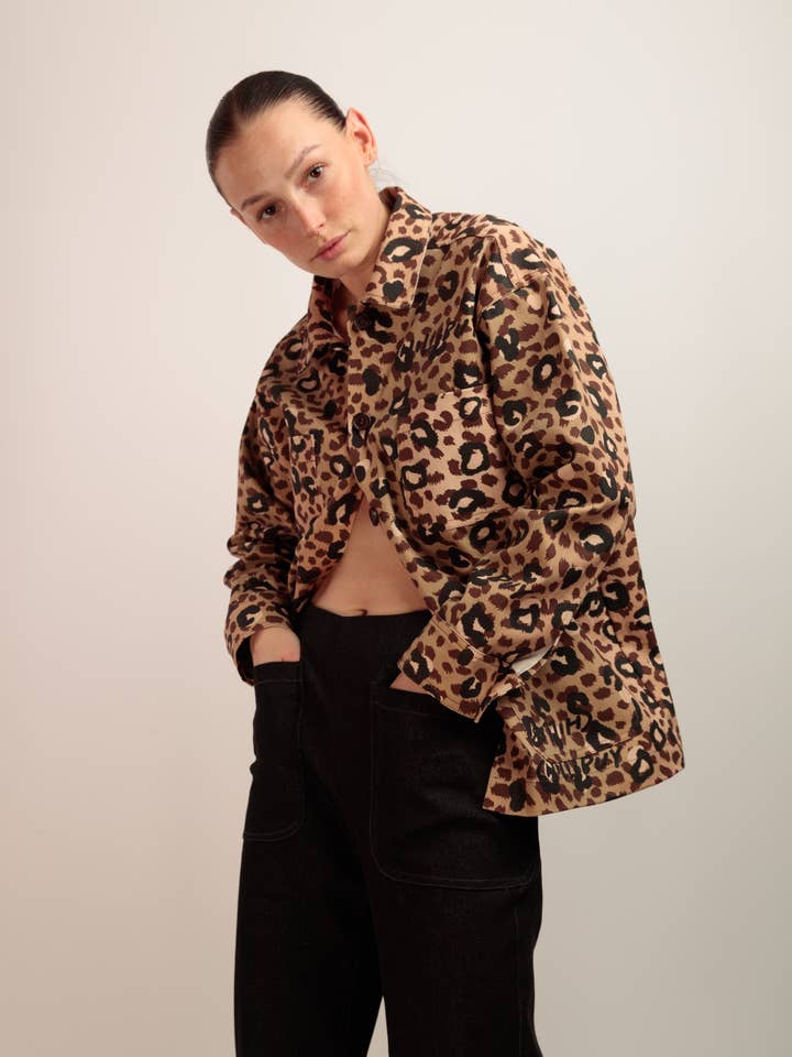 ANIMAL PRINT DENIM JACKET for wholesale by Chill&Buy Studio