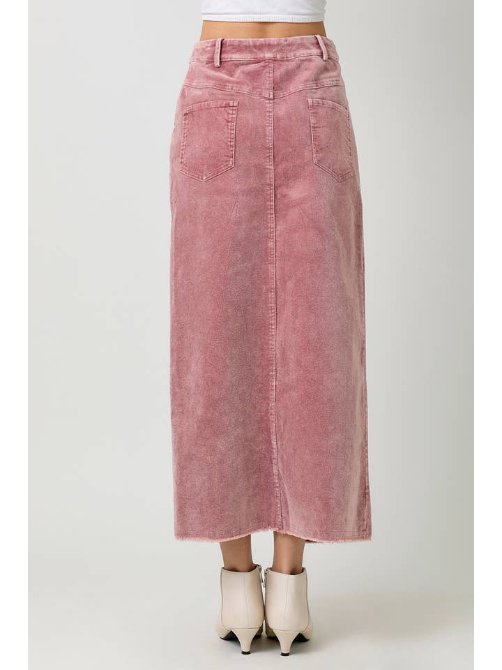 Mystree - Wholesale Skirt - Women's - 60742 Washed Front Slit Corduroy Skirt9