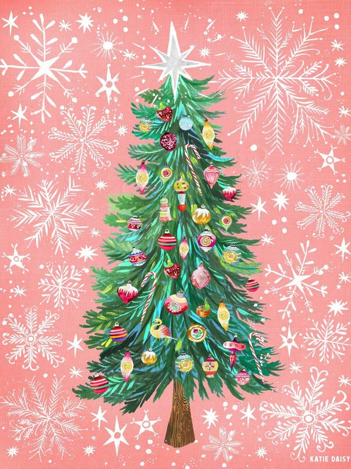 O kerstboom | Schilderij voor aan de muur voor de feestdagen voor wholesale door Katie Daisy