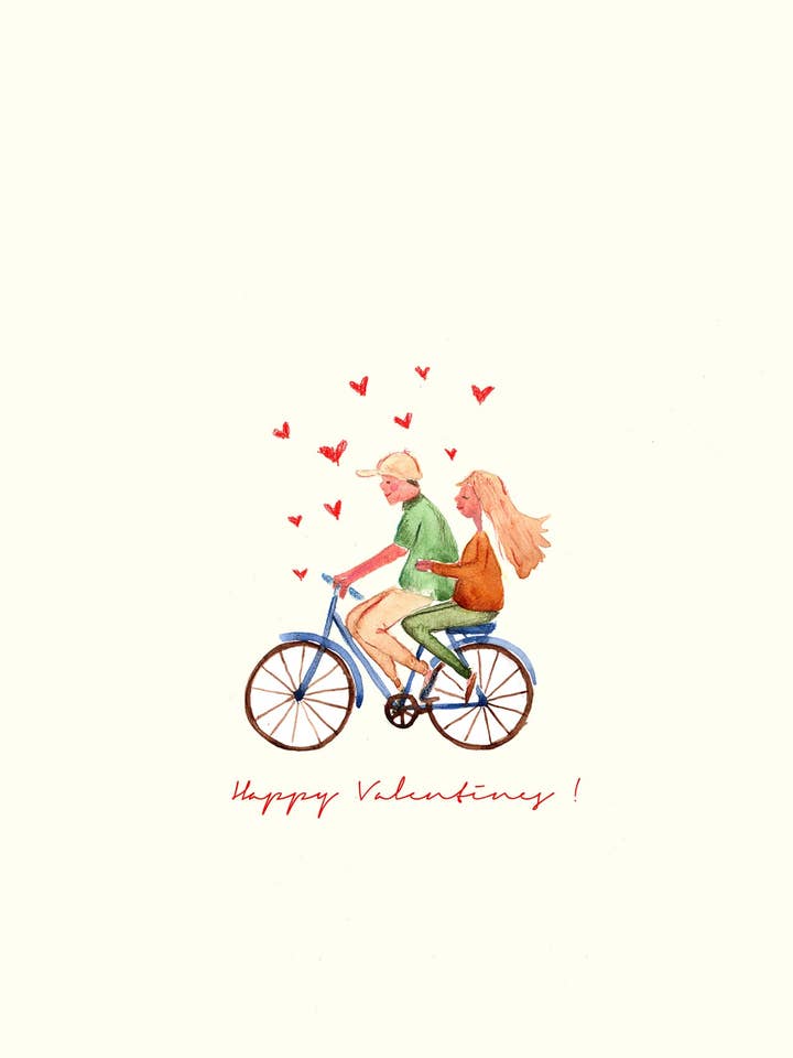 Amore per la Bici - Biglietto di Auguri per la vendita all'ingrosso da parte di Maria Zvaric Illustration
