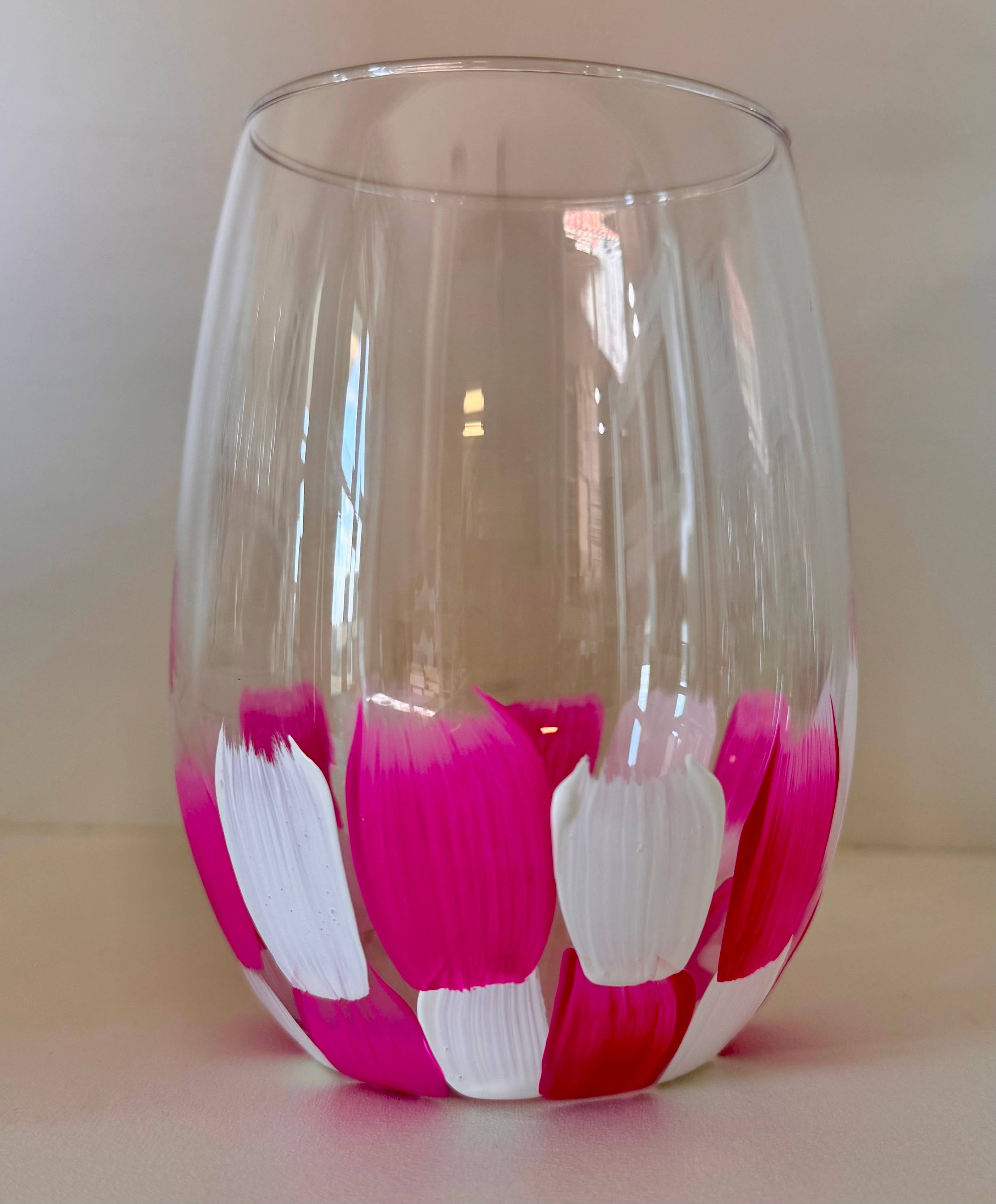 Hand Painted Glass, Co - Wholesale Wine Glass - Two-Tone Color Block Wine Glasses6