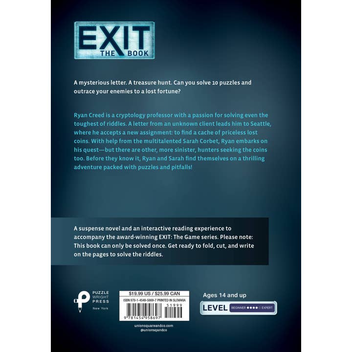 Hachette Book Group - Wholesale Coloring & Activity Book - Adult - Exit: The Book - The Ryan Creed Case: A Puzzle Novel1