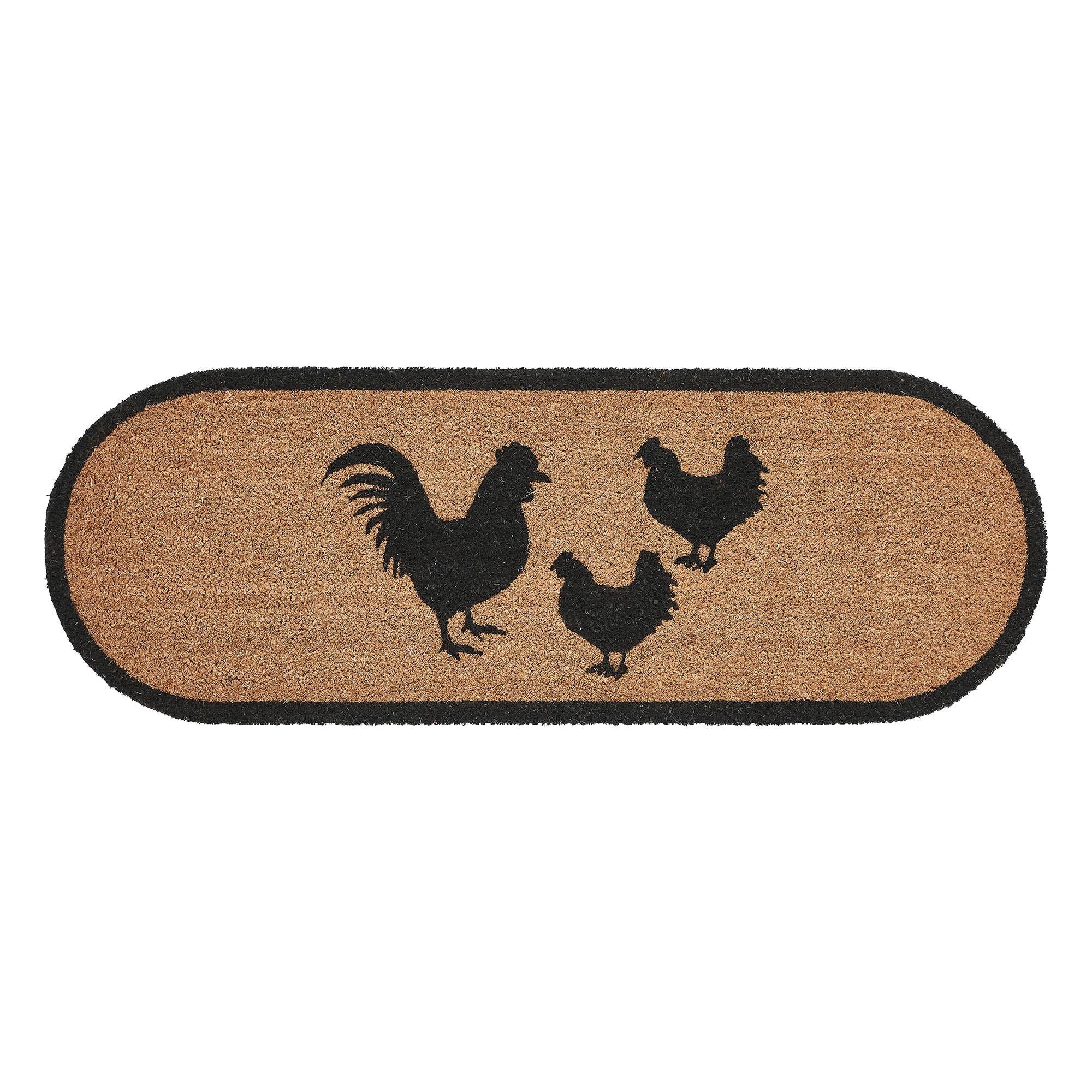 VHC Brands - Vente Paillasson - Tapis en fibre de coco Down Home Rooster & Hens ovale 17 x 481