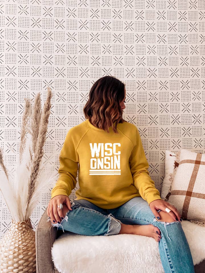 Autumn Rose Co. - Wholesale Graphic Sweatshirt - Women's - Wisc-onsin Crew Sweatshirt