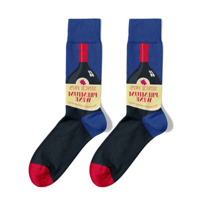 Seamless Blue Organic Cotton Wine Socks for wholesale by Billy Brown