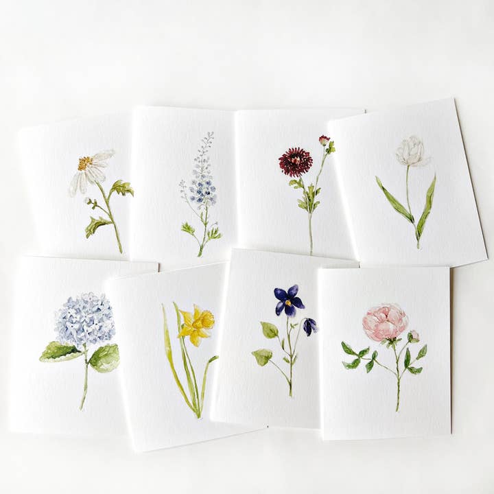 emily lex studio - Wholesale Stationery/Notecard Set - assorted garden flowers notecard set