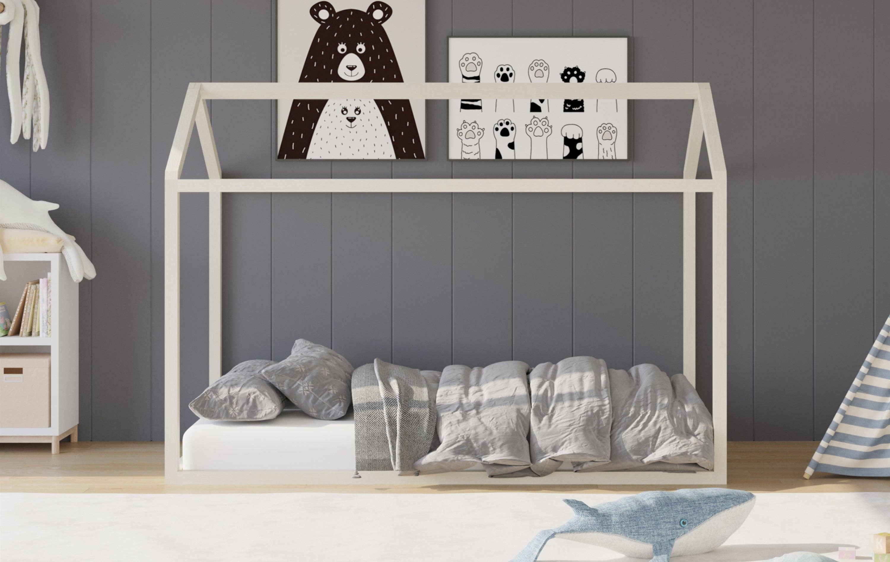 Home Design - Wholesale Bed - Kids & Baby - Home Design Perry Twin Solid Wood Canopy Bed Frame9