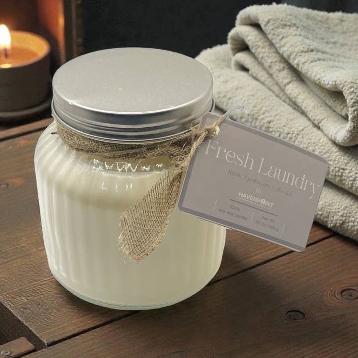 Fresh Laundry – Rustic Hand Poured Candle for wholesale by Havenpoint Candle Company