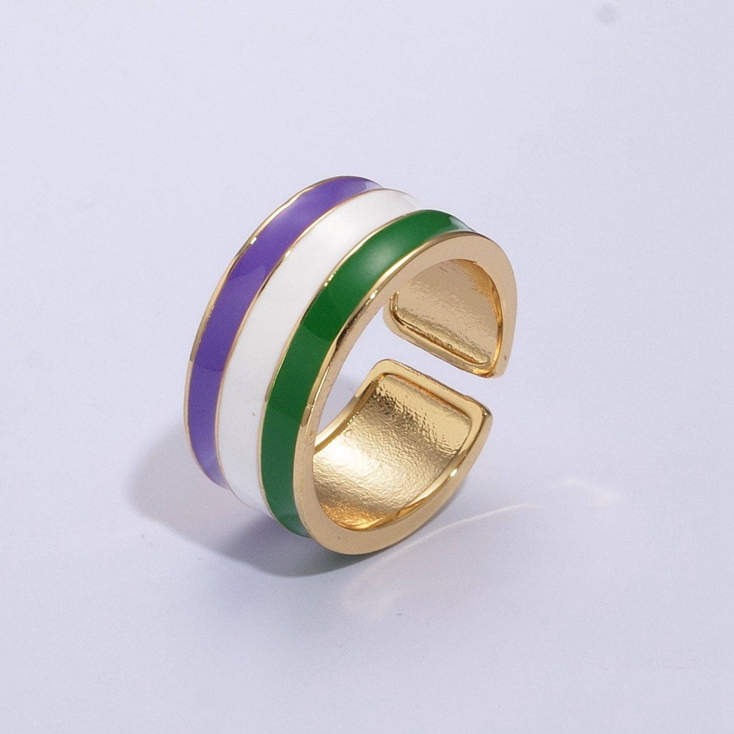 Aim Eternal - Wholesale Band/Stacked Ring - Pride Flag Rings LGBTQ Ring Gold Filled Open Adjustable Stac5