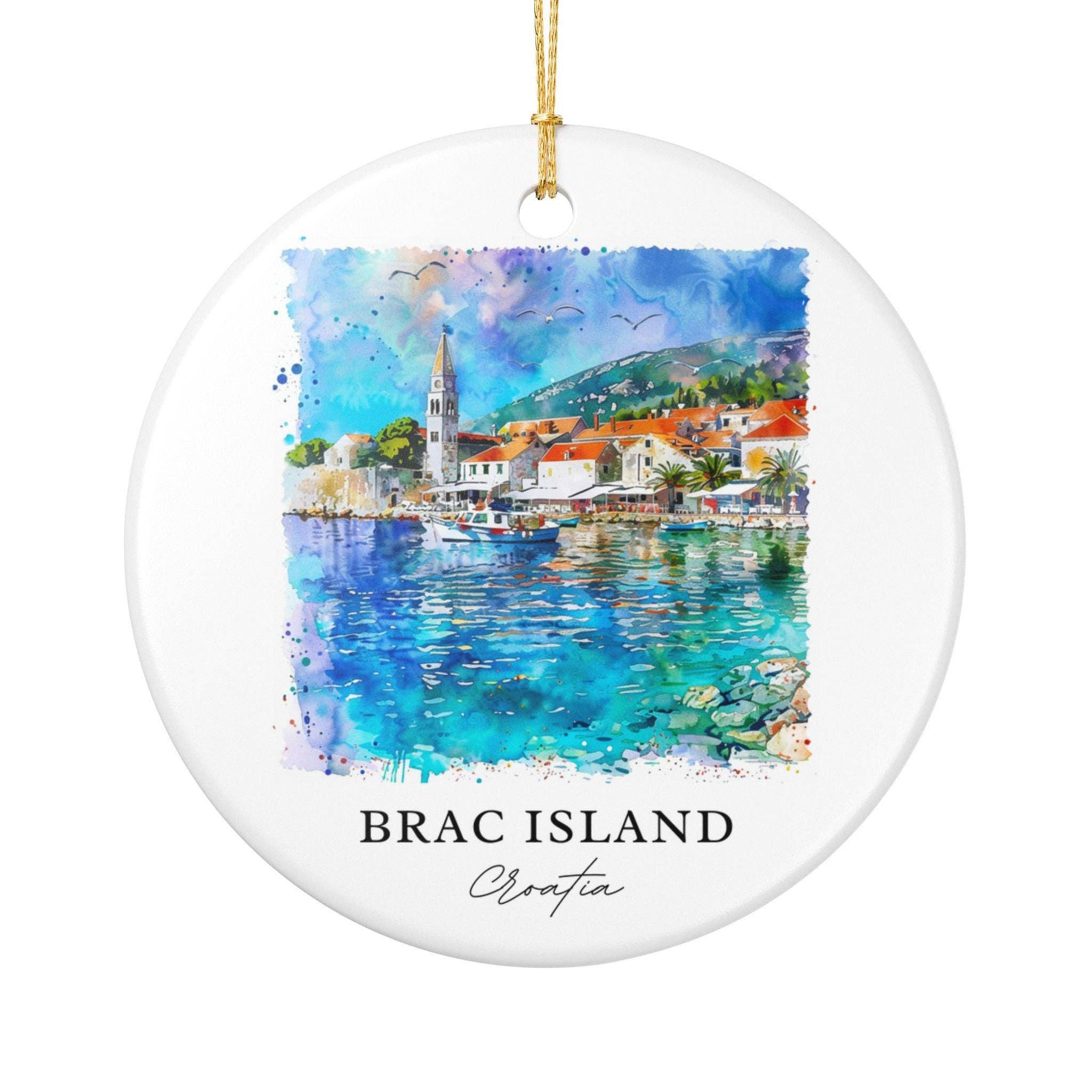 Premium Travel Art - Wholesale Ornament - Brac Island Ornament: Unique Brac Island Souvenir, Croatia Xmas Decor, and Authentic Brac Island Croatia Gift