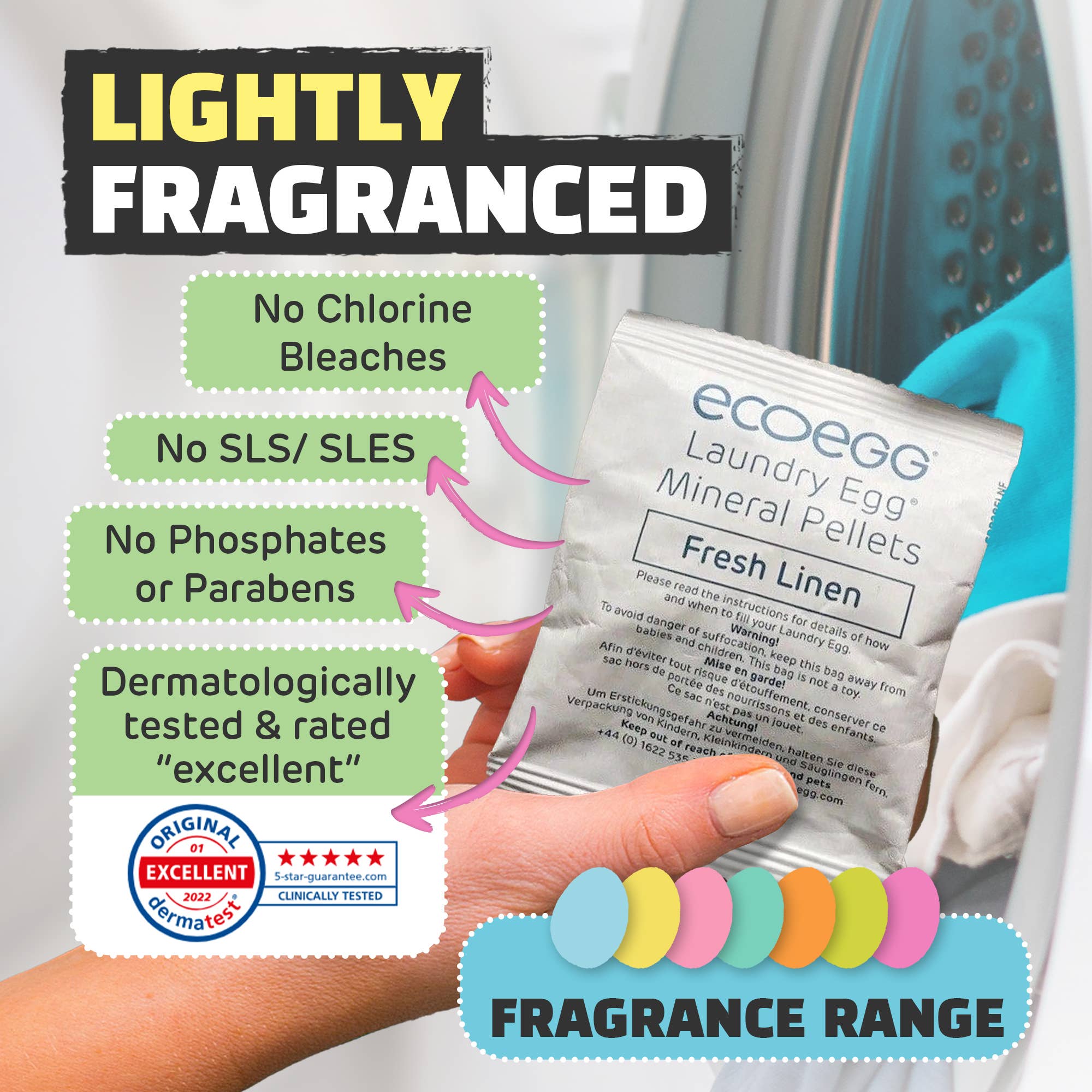Ecoegg - Wholesale Laundry Detergent Powder/Pods - ecoegg Laundry Egg Refill Pellets - Fresh Linen - 50 washes6