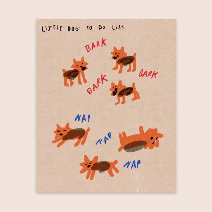 BARK NAP - Art Print for wholesale by Andrea Caceres