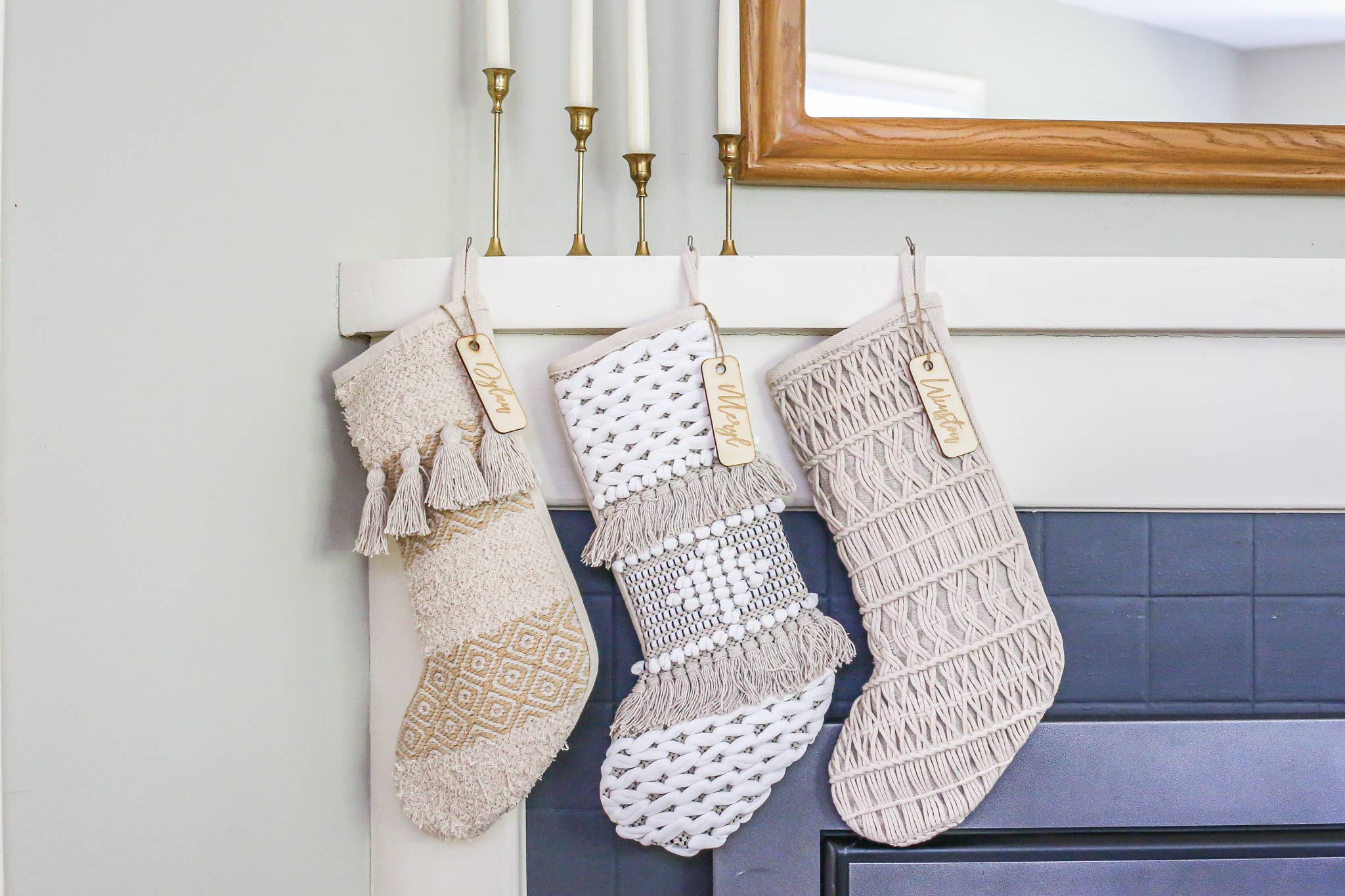 NOEL by Alma Home - Wholesale Holiday Stocking - Geometric Boho Stockings | Set of Four | Bohemian Christmas1