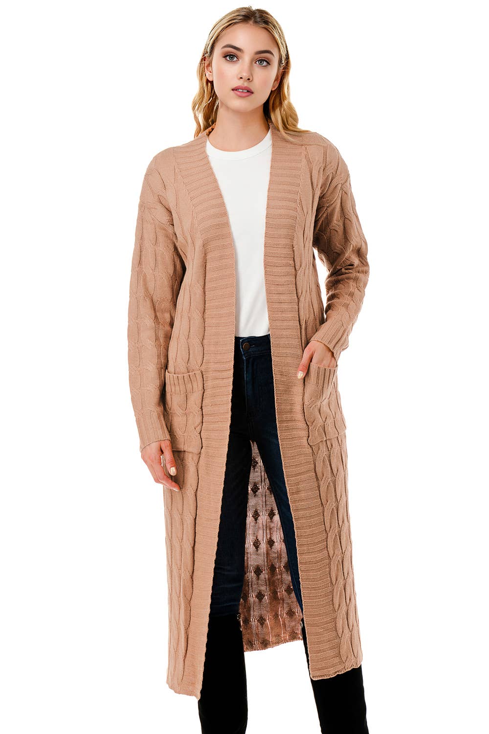 Color 5 – wholesale Cardigan – Women’s – Super long coat style sweater cardigan with side pockets13