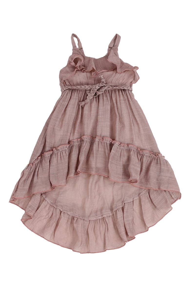SISSYMINI - Vente Robe – enfant - Robe Hi-Lo en mousseline de coton doux BEACH BEAUTY à volants | LL307